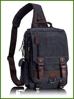 Canvas Messenger Bag Crossbody Sling Shoulder Bag for Travel Work